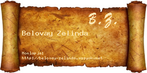 Belovay Zelinda névjegykártya